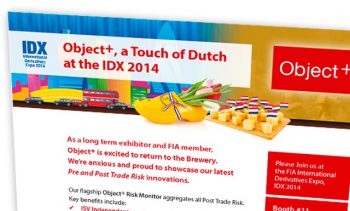 Invitation for Object+ booth at the FIA conference